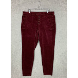American Eagle Outfitters Jeans Womens 20 Burgundy Red Corduroy Hi Rise Jegging